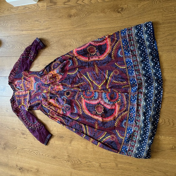 NWT Anthropologie Maren Embroidered Maxi Dress Size 4 Petite Sunset Motif Purple - Picture 15 of 16